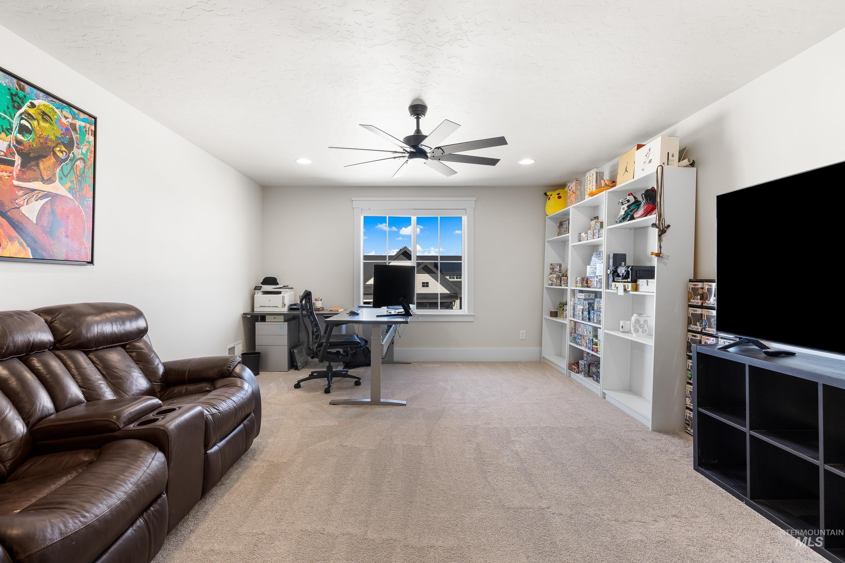 4217 North Bryant Way Meridian, ID 83646 - Photo 33 of 46 Office featuring light colored carpet and ceiling fan