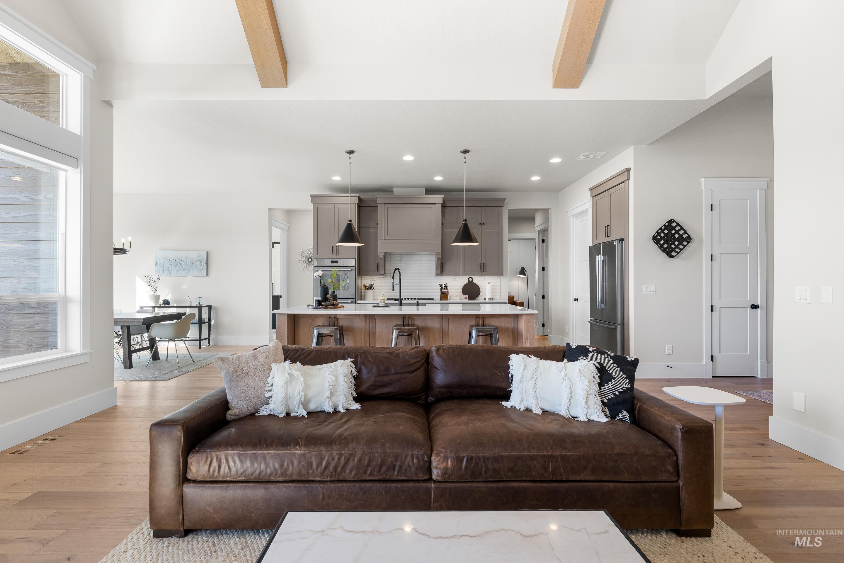 4217 North Bryant Way Meridian, ID 83646 - Photo 8 of 46 Living area featuring light wood-type flooring and recessed lighting