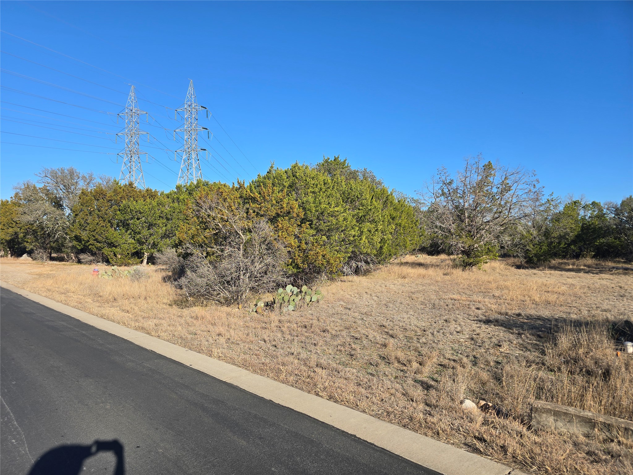 40018 Hi Ridge Road Horseshoe Bay, TX 78657 - Photo 5 of 8 Mature trees and native vegetation line this vacant lot along a paved street.