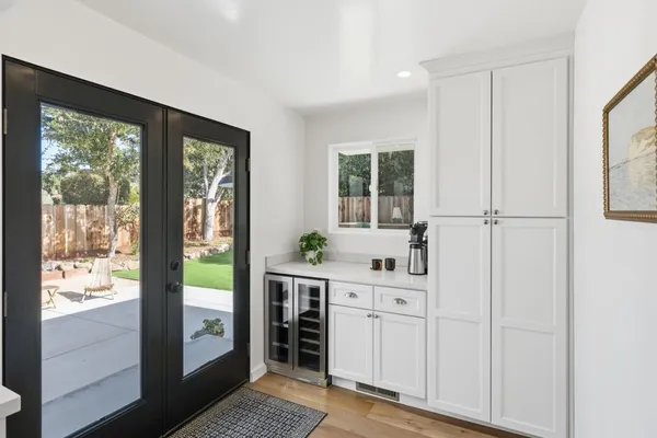 a kitchen with a window and a sink