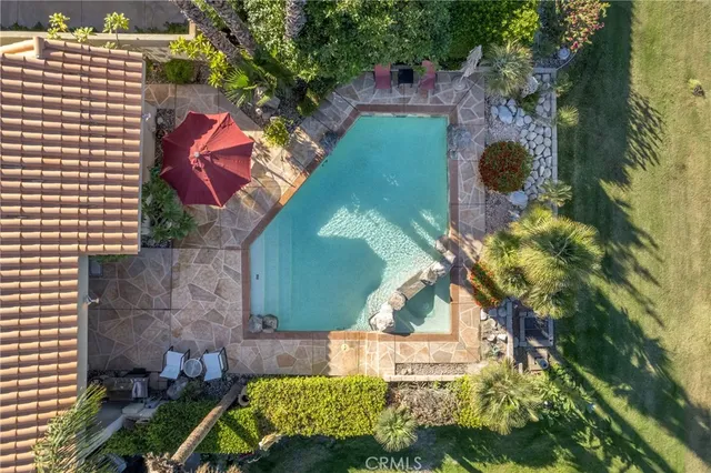 an aerial view of a house