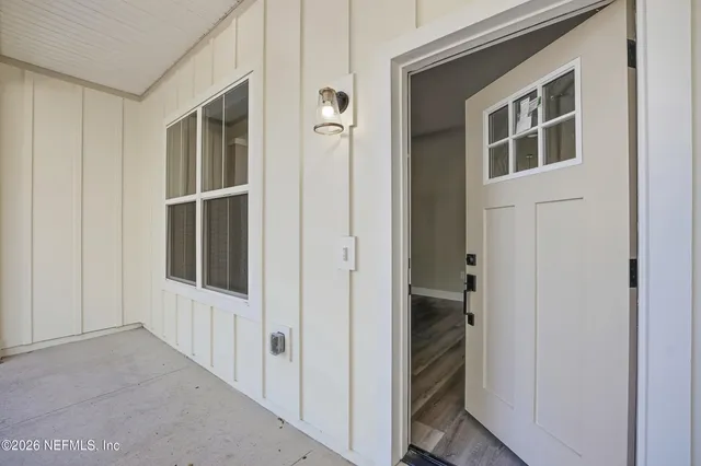 a view of front door of house