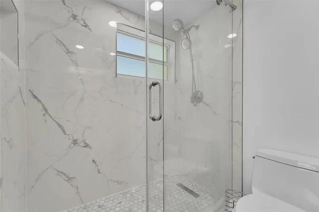 a bathroom with a shower