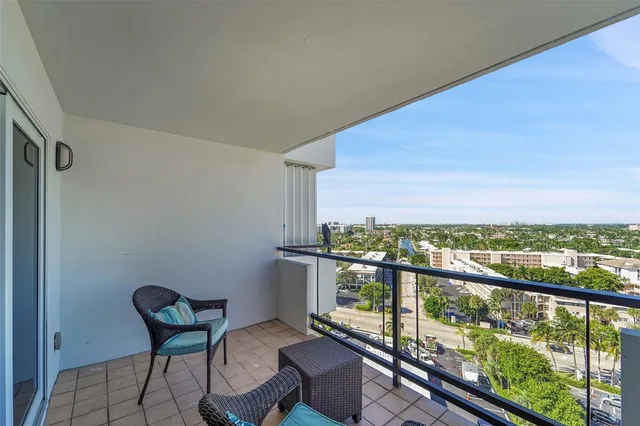 a view of a chairs in a balcony