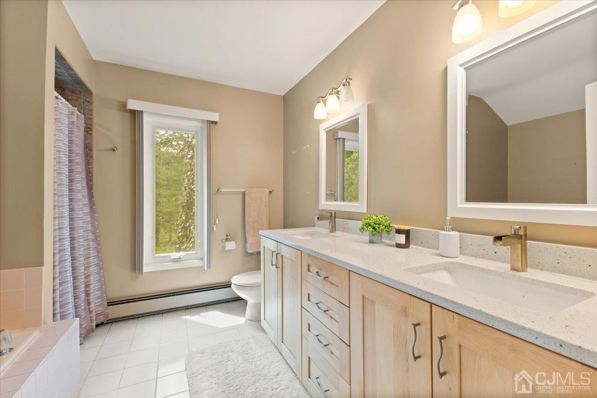 18 Lance Road Lebanon, NJ 08833 - Photo 20 of 45 a bathroom with a granite countertop sink and a mirror
