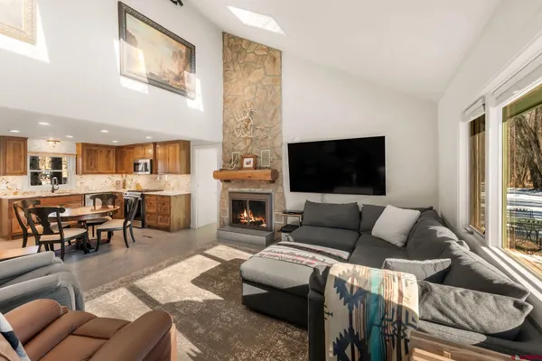 a view of city and mountain