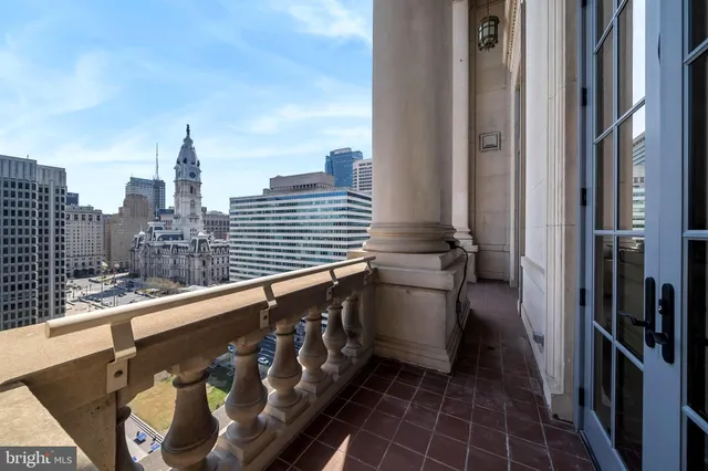 a city view from balcony