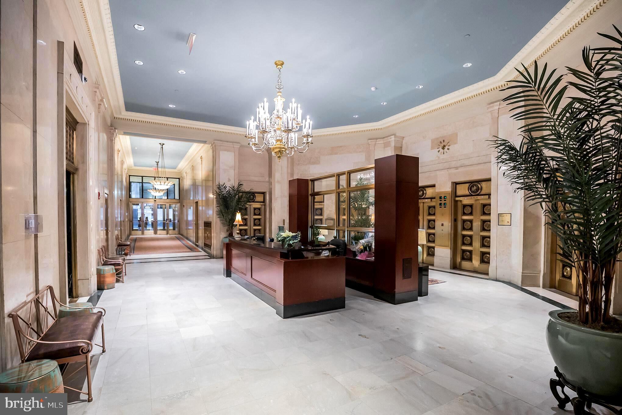 1600 Arch Street, Unit 1621 Philadelphia, PA 19103 - Photo 31 of 46 a lobby with furniture and chandelier