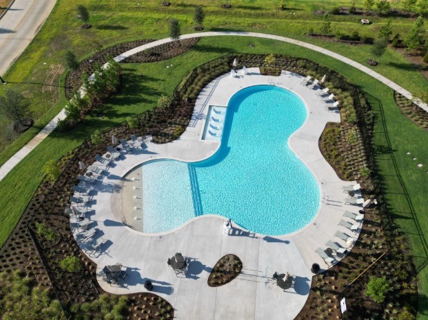 19293 Hazel Firs Court Magnolia, TX 77355 - Photo 32 of 36 an aerial view of a swimming pool and outdoor space