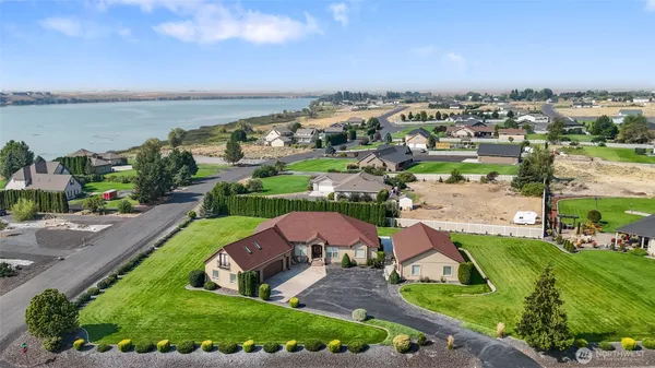 an aerial view of multiple house