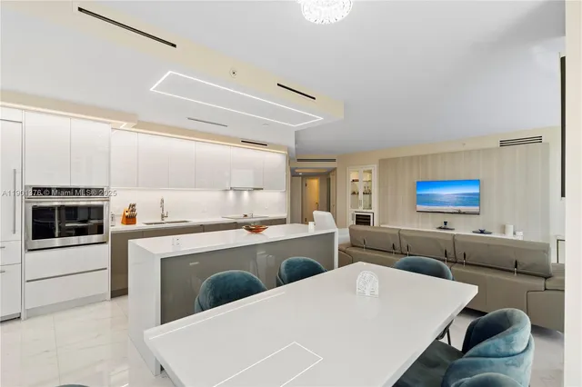 a view of a city with an ocean view