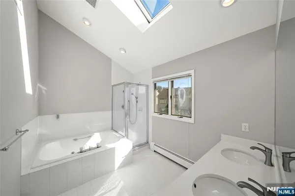 a view of a park with a slide