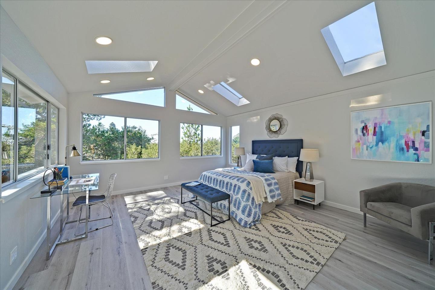 1122 Southdown Road Hillsborough, CA 94010 - Photo 27 of 42 a bed room with a bed and a large window