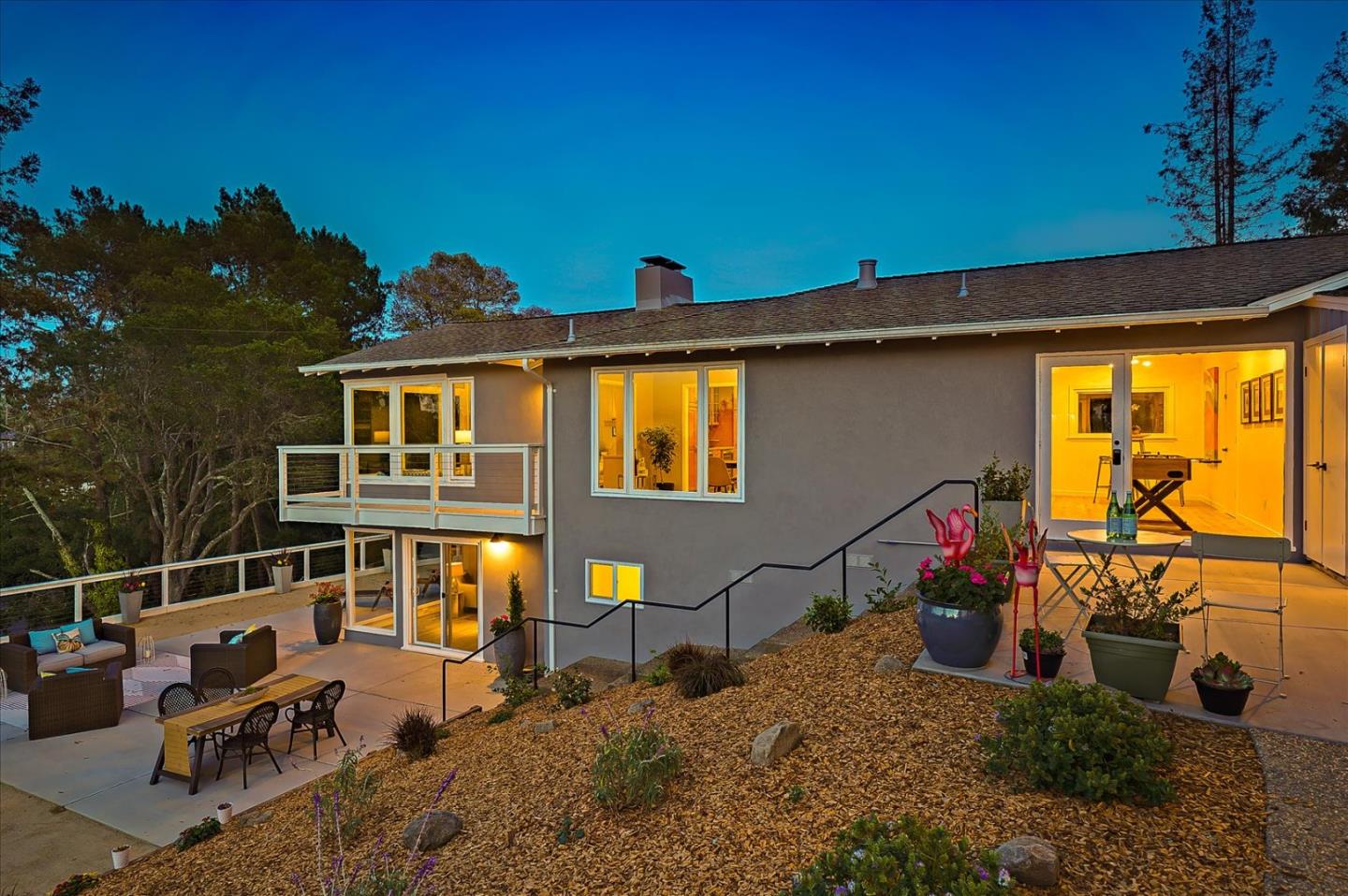 1122 Southdown Road Hillsborough, CA 94010 - Photo 34 of 42 a view of a chairs and table in a backyard