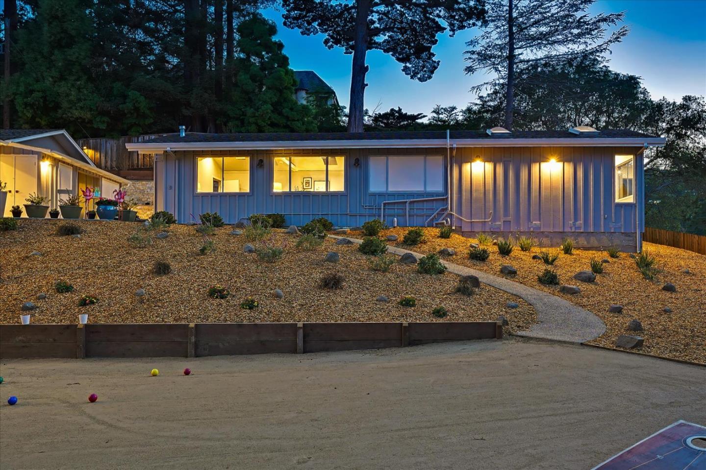 1122 Southdown Road Hillsborough, CA 94010 - Photo 35 of 42 a view of a terrace with a bench