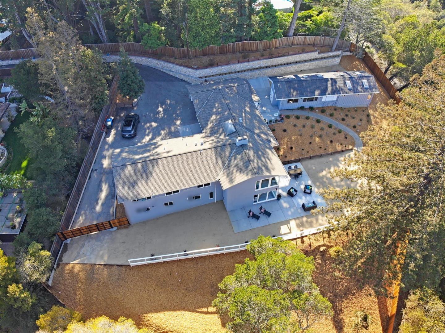 1122 Southdown Road Hillsborough, CA 94010 - Photo 37 of 42 an aerial view of a house with a yard