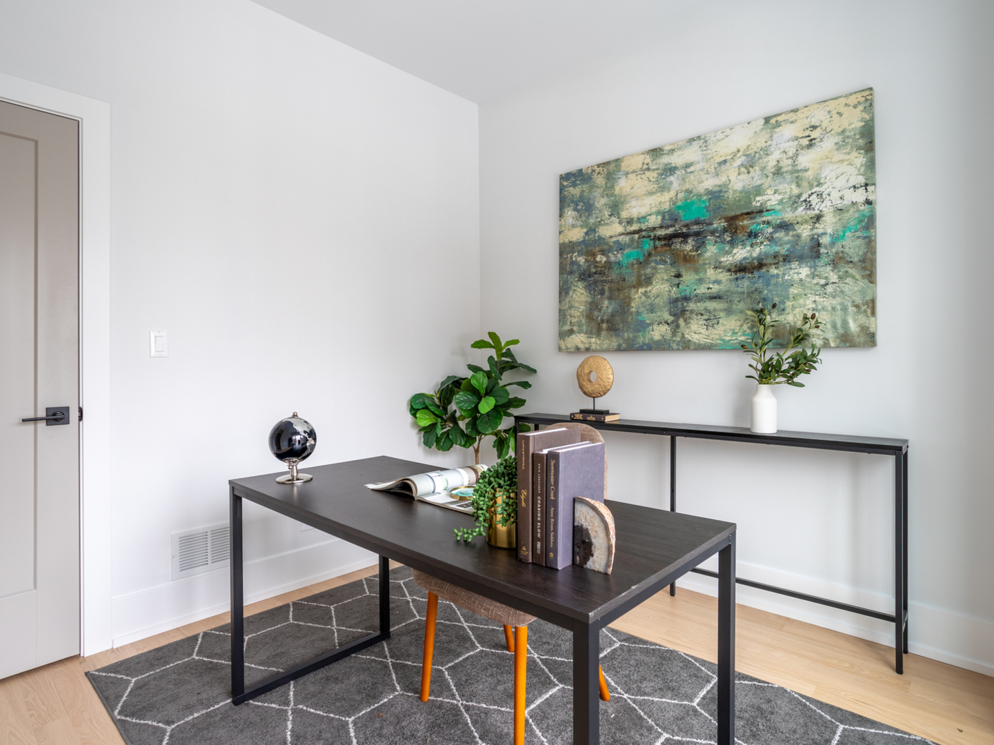 2228 West Lyndale Street Chicago, IL 60647 - Photo 19 of 23 a view of a workspace with a table and chair in a room