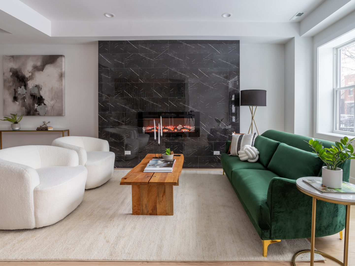 2228 West Lyndale Street Chicago, IL 60647 - Photo 2 of 23 a living room with furniture and a wooden floor