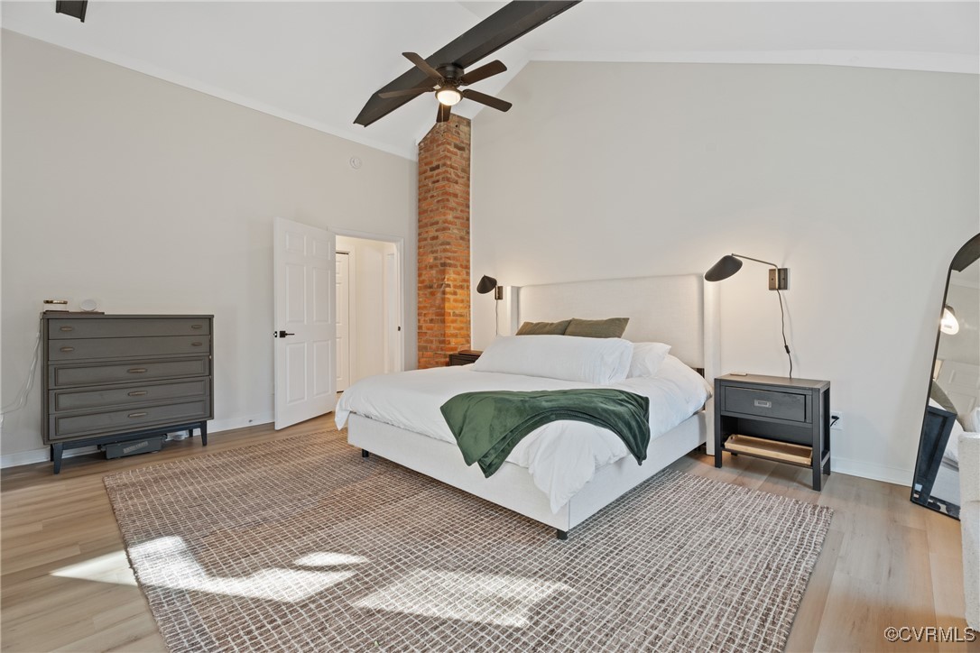 12646 Old Ridge Road Beaverdam, VA 23015 - Photo 16 of 48 Bedroom with wood-type flooring, high vaulted ceil