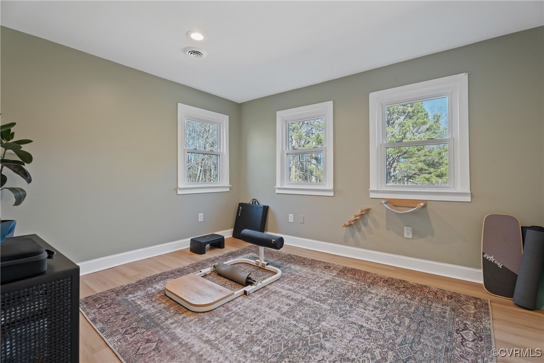 12646 Old Ridge Road Beaverdam, VA 23015 - Photo 34 of 48 Exercise room featuring hardwood / wood-style floo