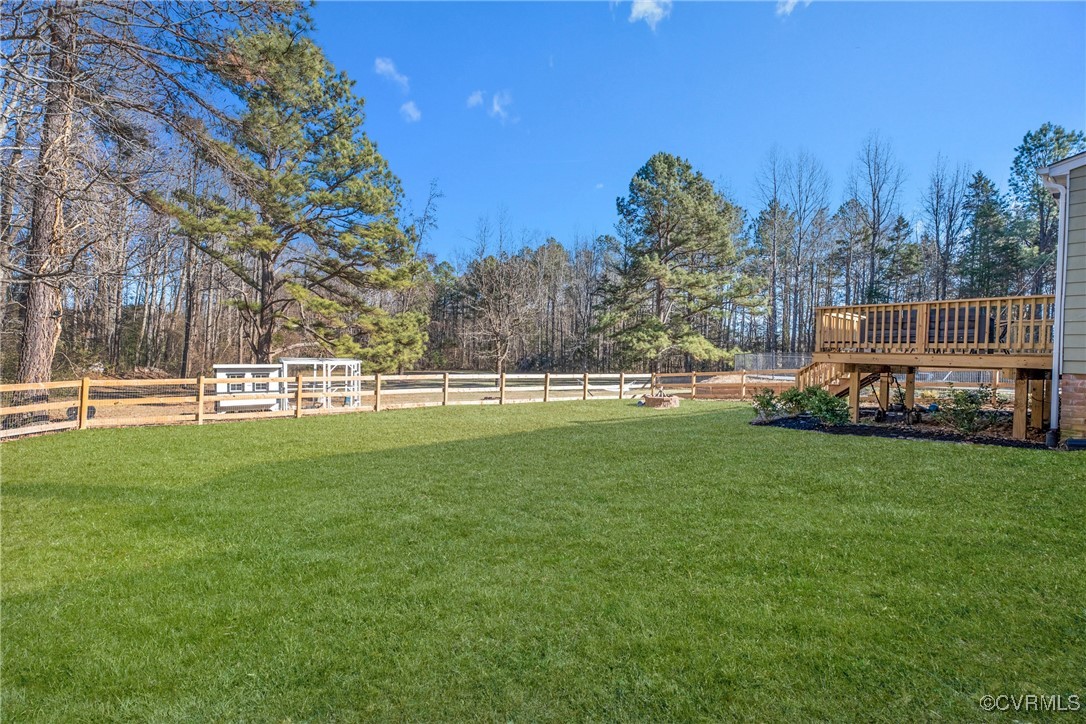 12646 Old Ridge Road Beaverdam, VA 23015 - Photo 39 of 48 View of yard with a wooden deck
