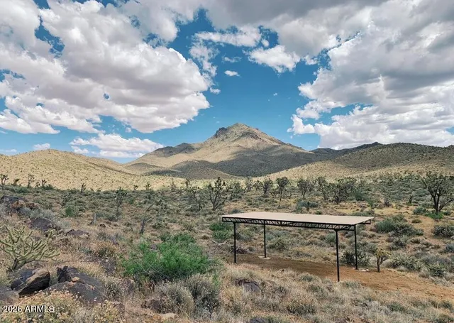 a view of a lake with a mountain