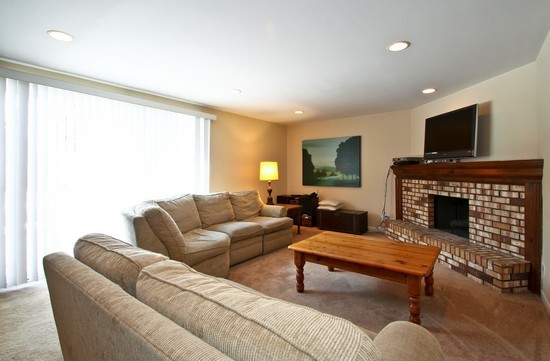 1826 Smith Road Northbrook, IL 60062 - Photo 10 of 22 a living room with furniture a flat screen tv and a fireplace