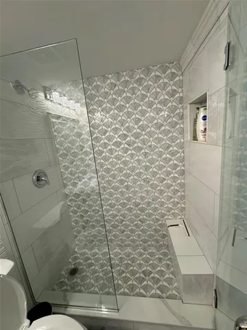 a bathroom with a shower