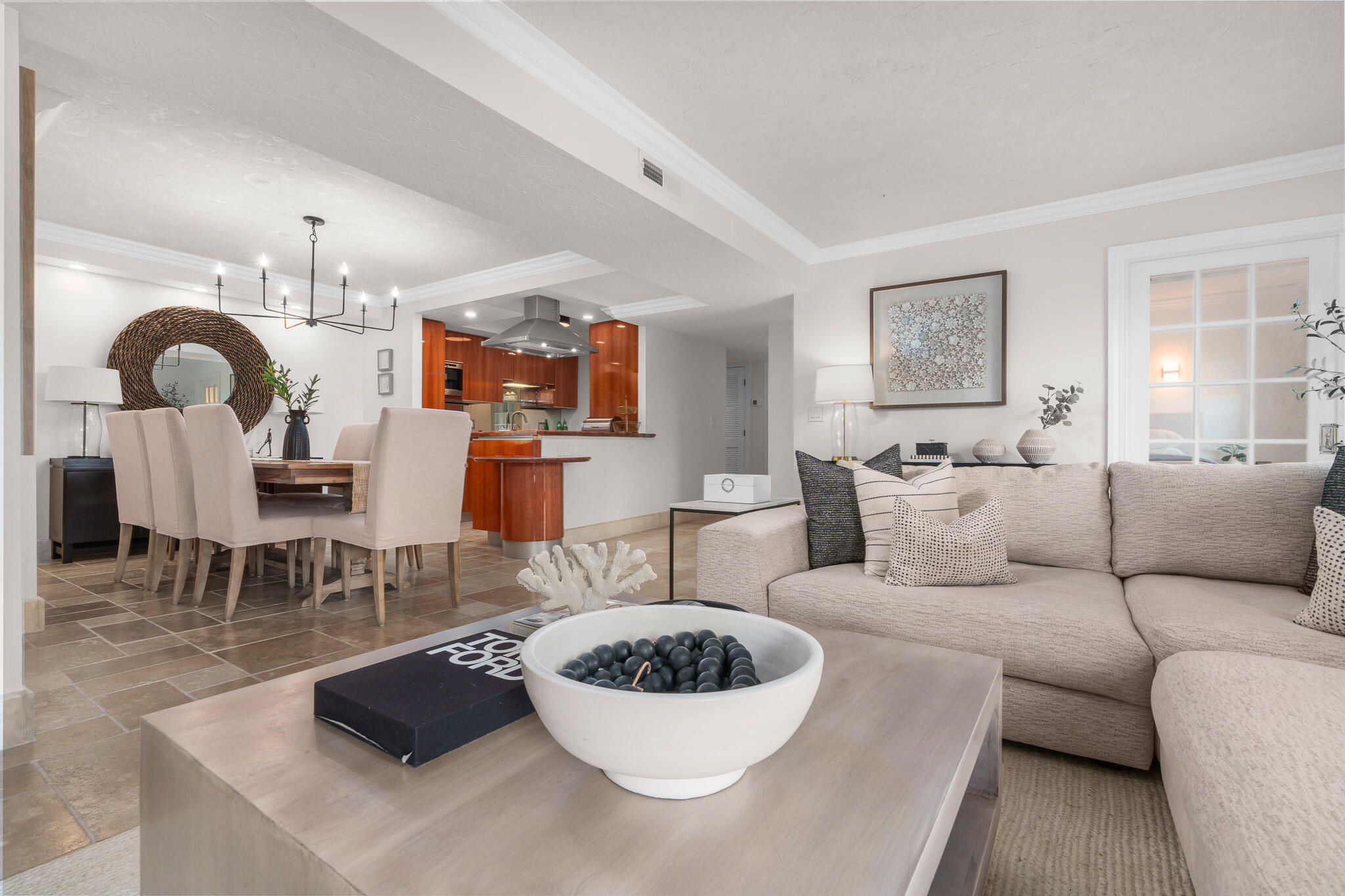 1111 South Ocean Boulevard, Unit 417 Boca Raton, FL 33432 - Photo 7 of 47 a living room with furniture and wooden floor