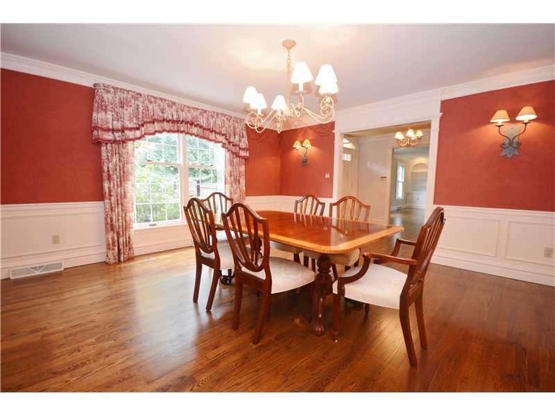 133 Riding Trail Lane Fox Chapel, PA 15215 - Photo 7 of 25 Dining Room. Large dining room with plenty of room to entertain large groups/family. Gleaming hardwood floors, attractive wood mouldings,wall sconces/overhead lighting.