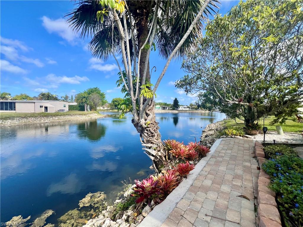 273 Cape Sable Drive Naples, FL 34104 - Photo 31 of 49 a view of a lake with a big yard and large trees