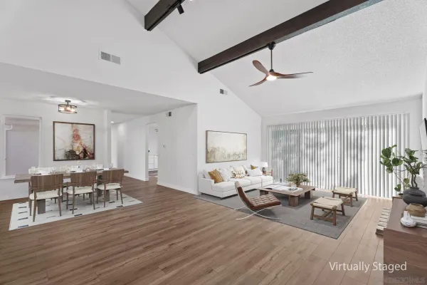 a living room with furniture