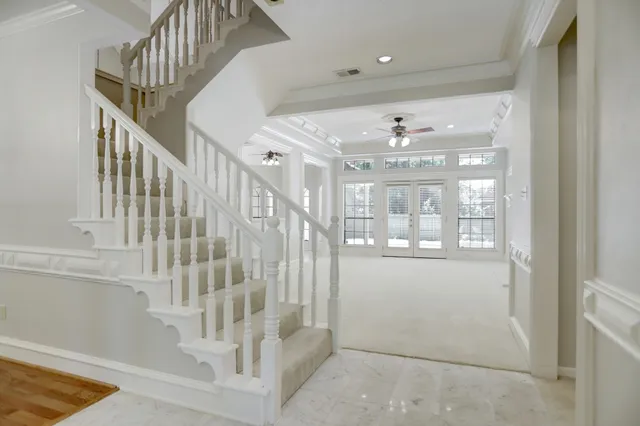 a view of an entryway with staircase