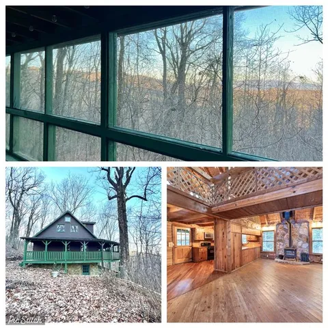 a view of a porch and a yard