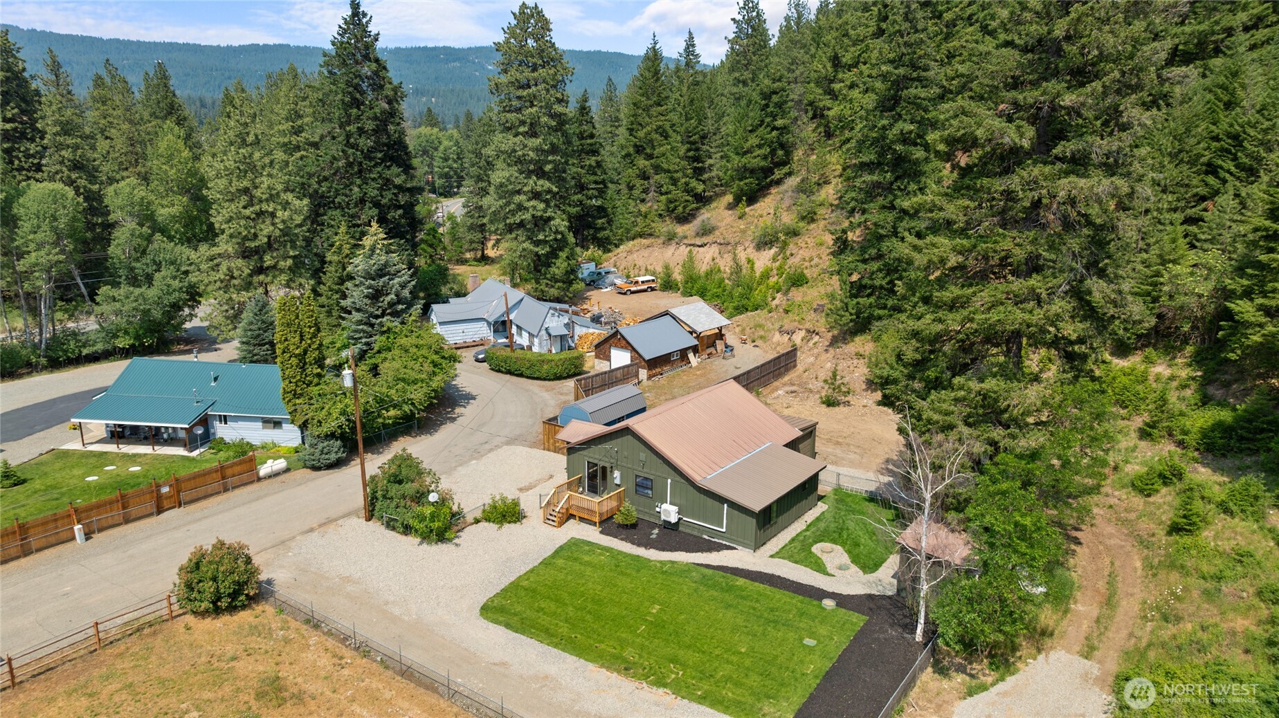70 Gobblers Knob Road Cle Elum, WA 98922 - Photo 29 of 30 an aerial view of a house with yard swimming pool and outdoor seating