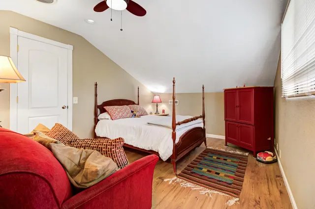 a view of a garden with patio