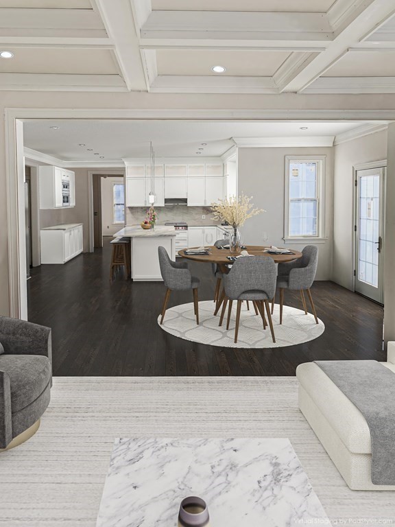 9 Hawthorne Road Lexington, MA 02420 - Photo 18 of 38 a dining room with furniture and wooden floor