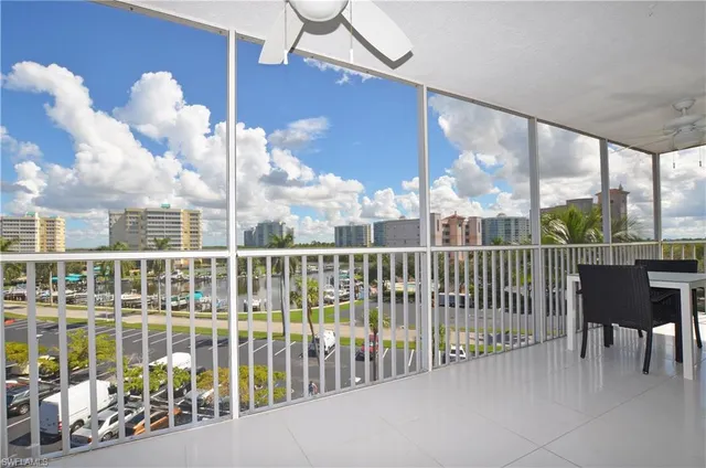 a view of a city from a balcony