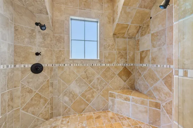a bathroom with a shower
