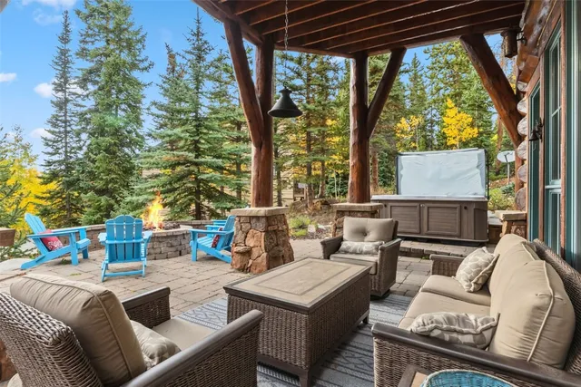 a outdoor living space with furniture and garden view
