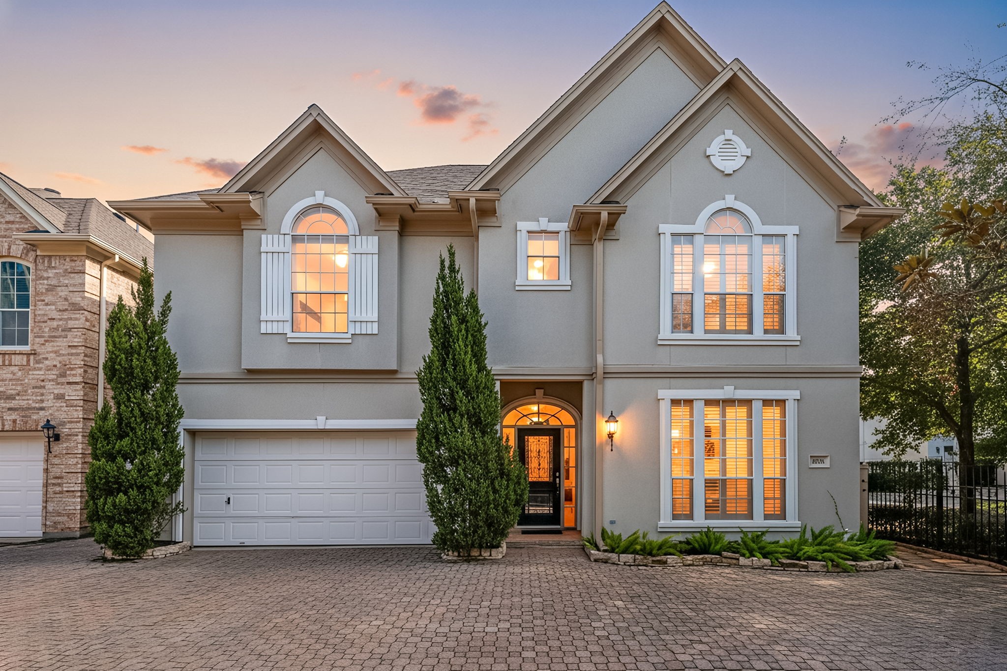 a front view of a house