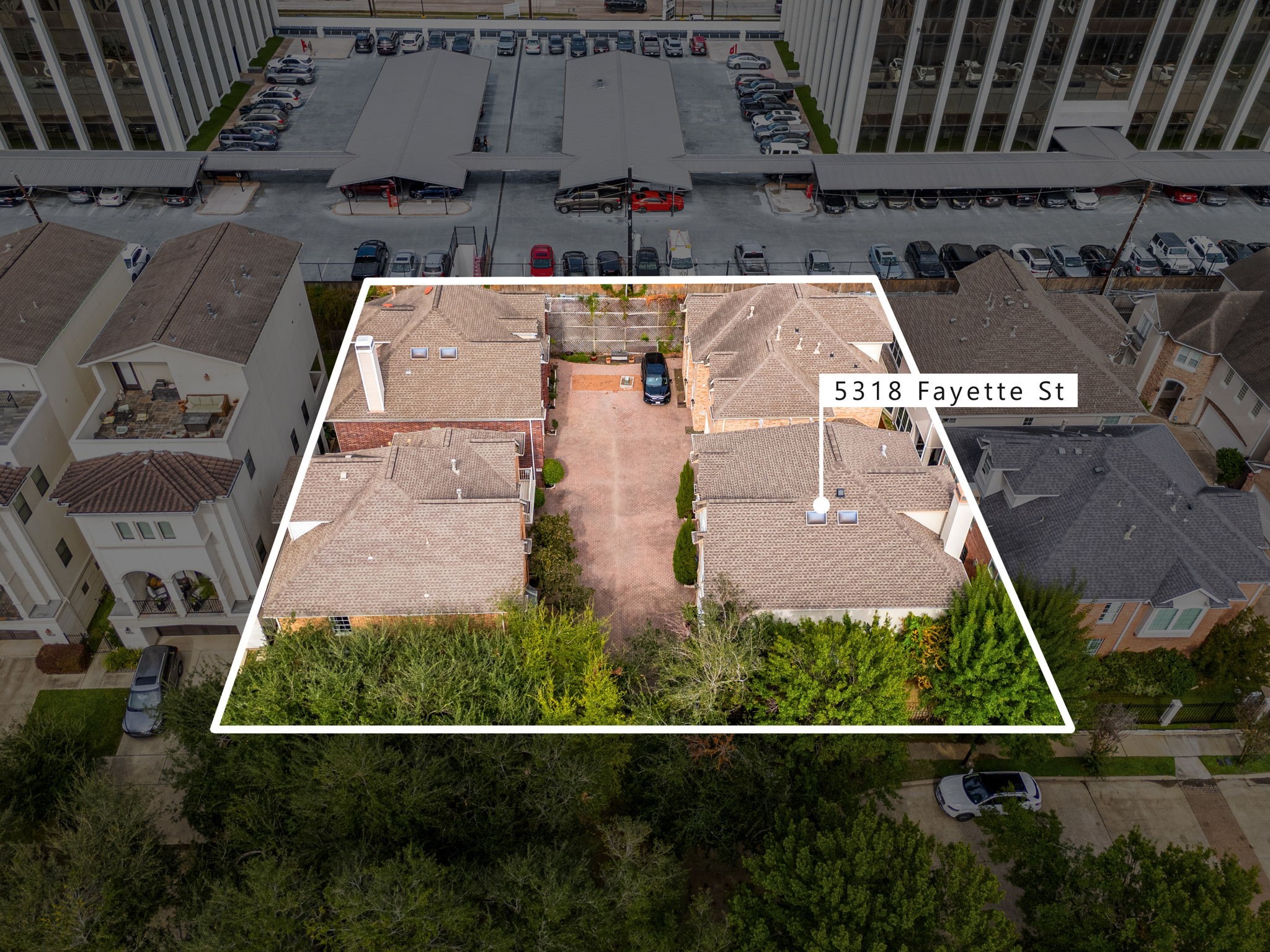 5318 Fayette Street Houston, TX 77056 - Photo 35 of 35 an aerial view of a house with a yard