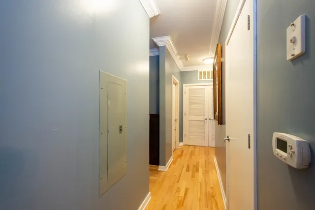 a view of a bathroom with a bathtub