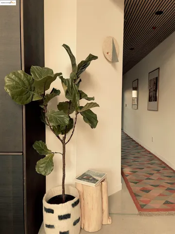 a workspace with furniture and window