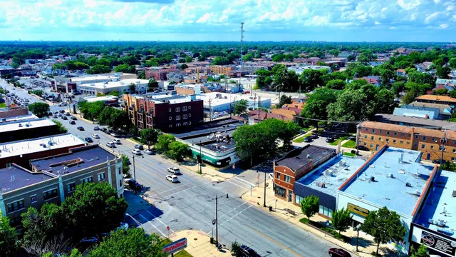 an aerial view of multiple house