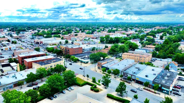 an aerial view of multiple house