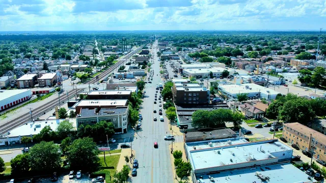 an aerial view of multiple house