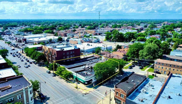 an aerial view of multiple house