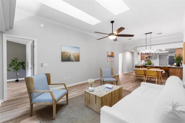 an empty room with closet and a bathroom