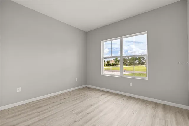 an empty room with a window